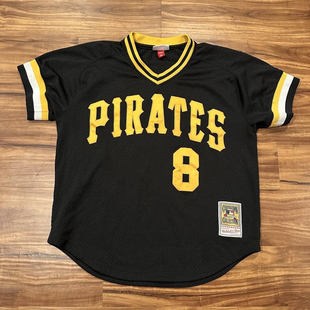 Pittsburgh Pirates Jersey Mens Large Black Baseball Stargell Mitchell & Ness